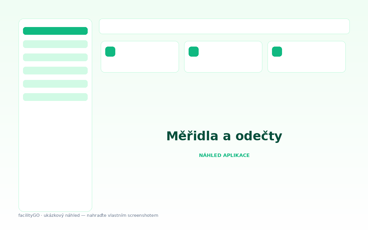 Evidence měřidel a odečtů v facilityGO