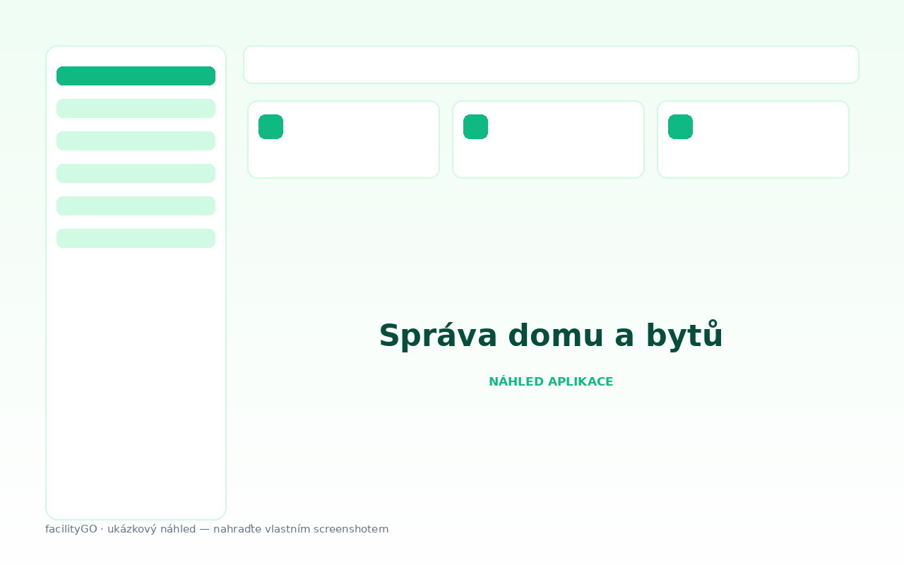 Správa domu a bytů v facilityGO — přehled jednotek, prostor a majitelů